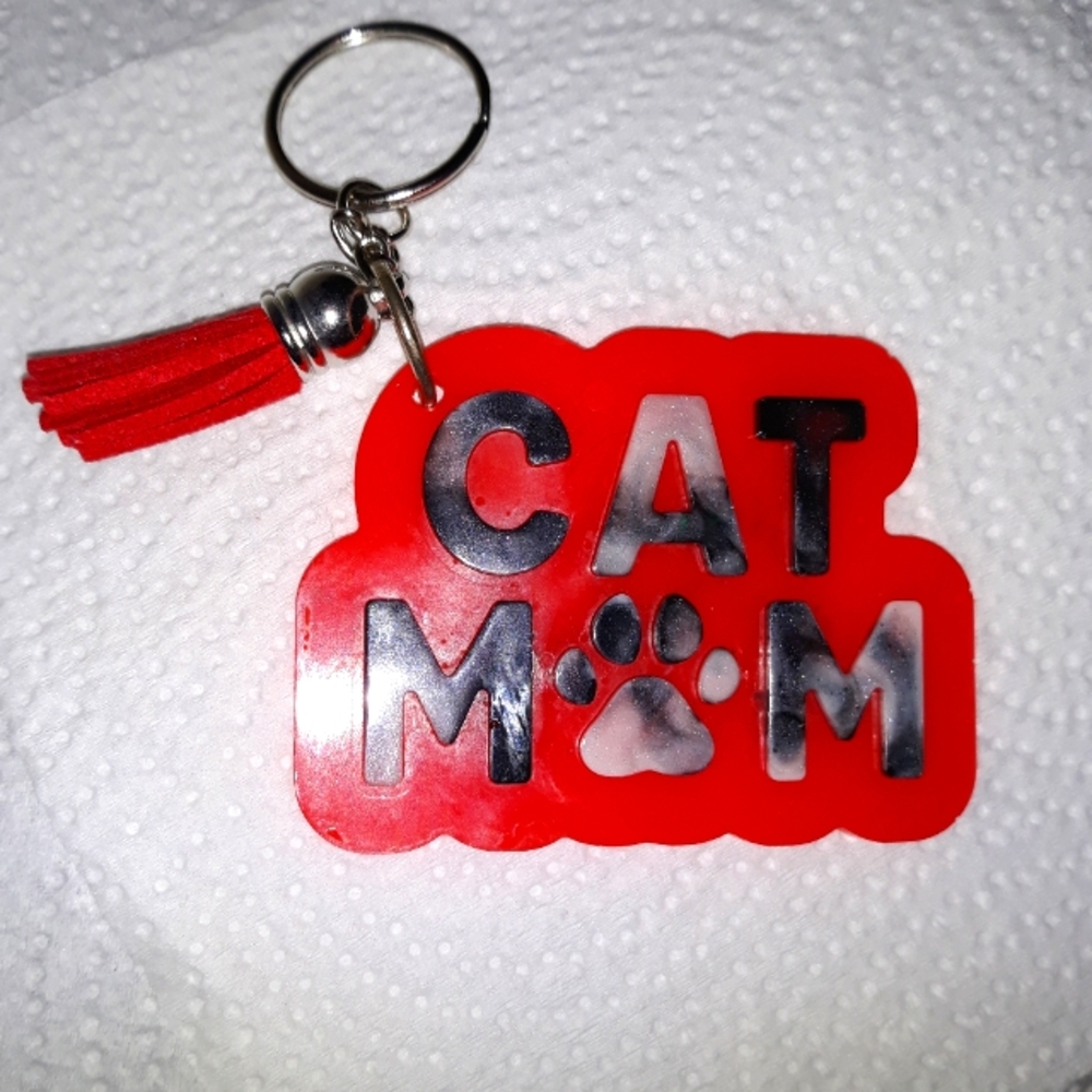 CAT Mom Keychain